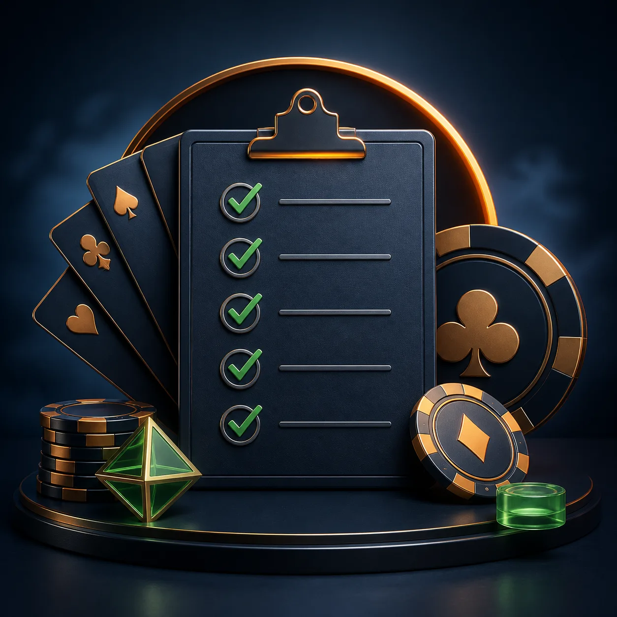 Editorial Slotozen bonus offer concept with casino cards and a clean terms checklist motif